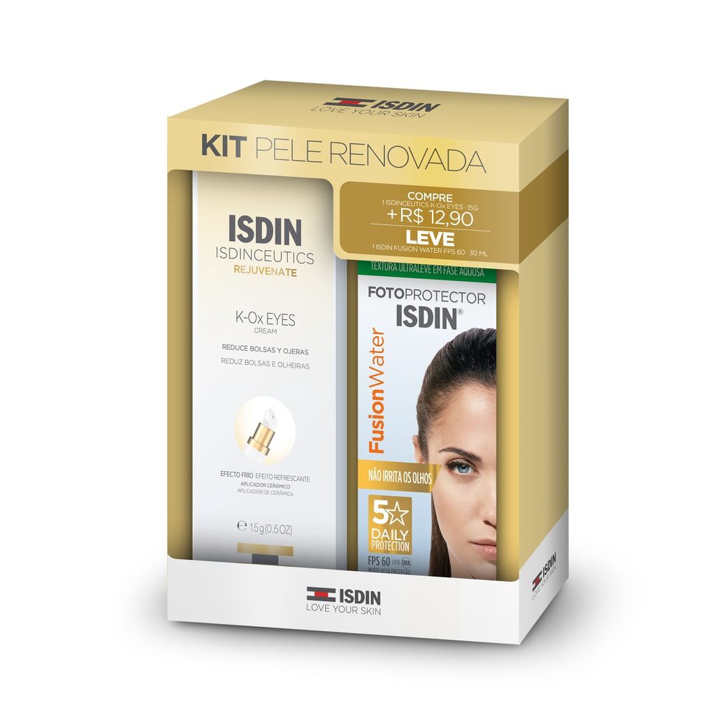 Kit Anti-Idade Isdin Ceutics K-Ox Eyes 15g + Protetor Solar Facial Fusion Water 30ml