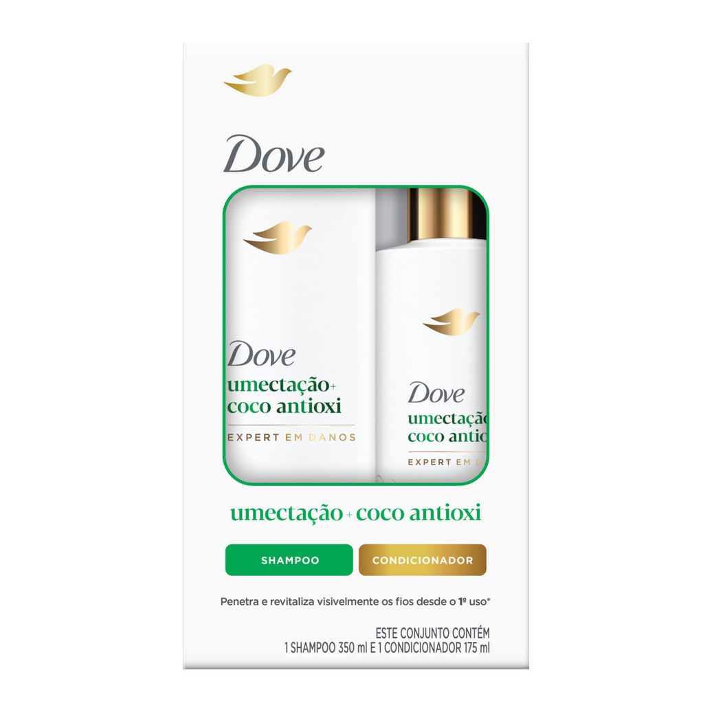 Kit Dove Umectação + Coco Antioxi Shampoo 350ml + Condicionador 175ml