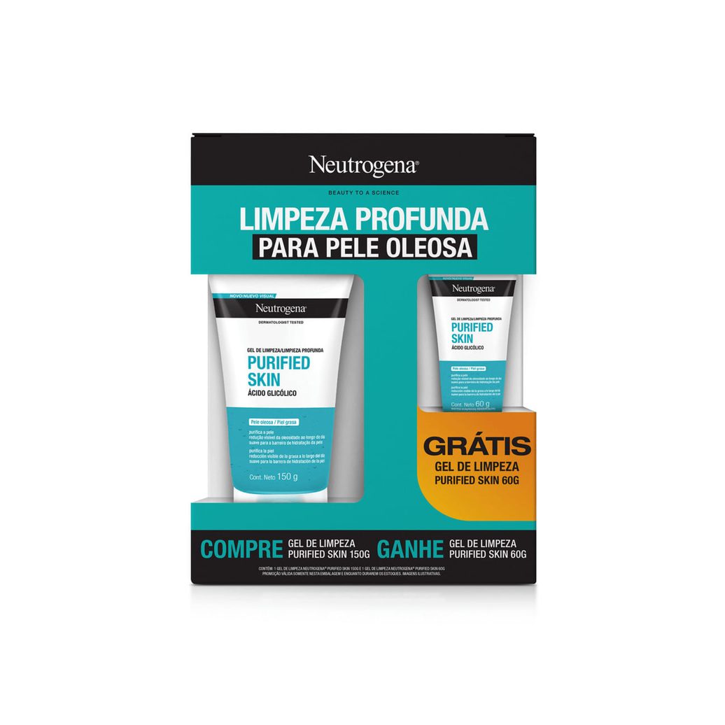 Kit Gel De Limpeza Neutrogena Purified Skin 150g Grátis Gel De Limpeza 60g