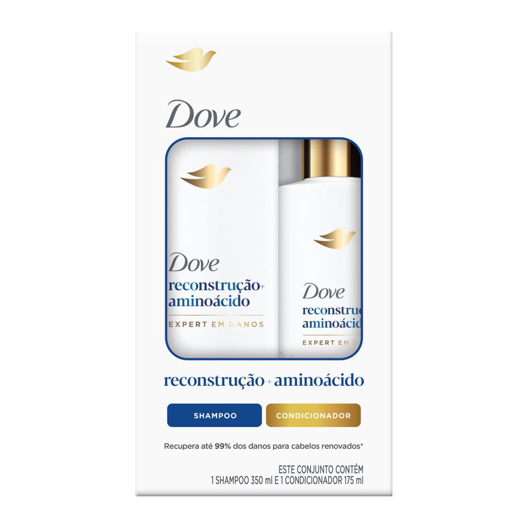 Kit Dove Reconstrução + Aminoácido Shampoo 350ml + Condicionador 175ml