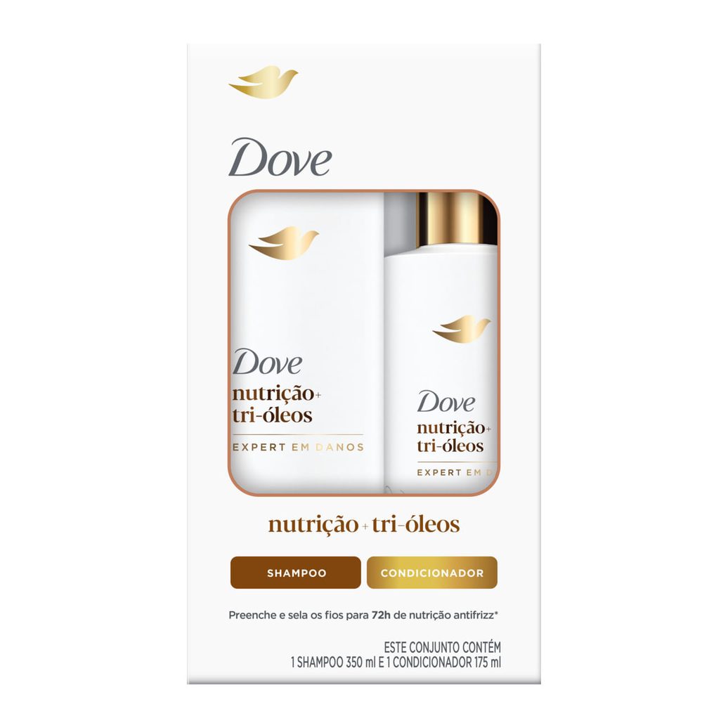 Kit Dove Nutrição + Tri-Óleos Shampoo 350ml + Condicionador 175ml