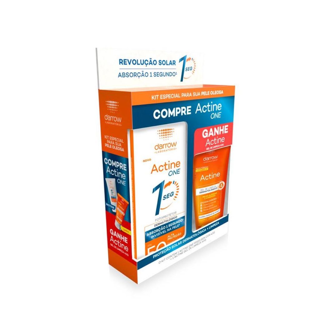 Kit Protetor Solar Fps 50 Darrow Actine One 40g Grátis Gel De Limpeza Dermatológico 40g