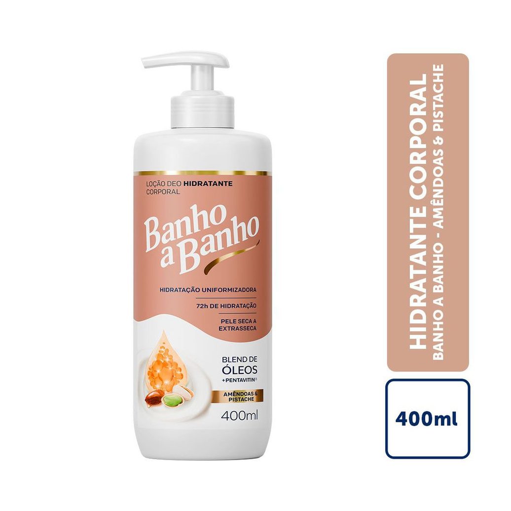 Deo-Hidratante Banho A Banho Loção Amêndoas Pistache Blend De Óleos E Pentavitin 72h 400ml