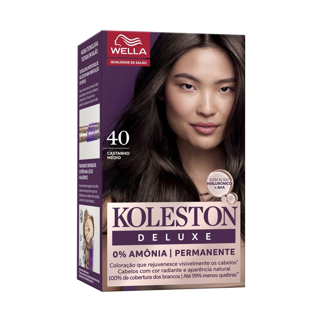Tinta Para Cabelo Koleston Deluxe Castanho Médio 4.0