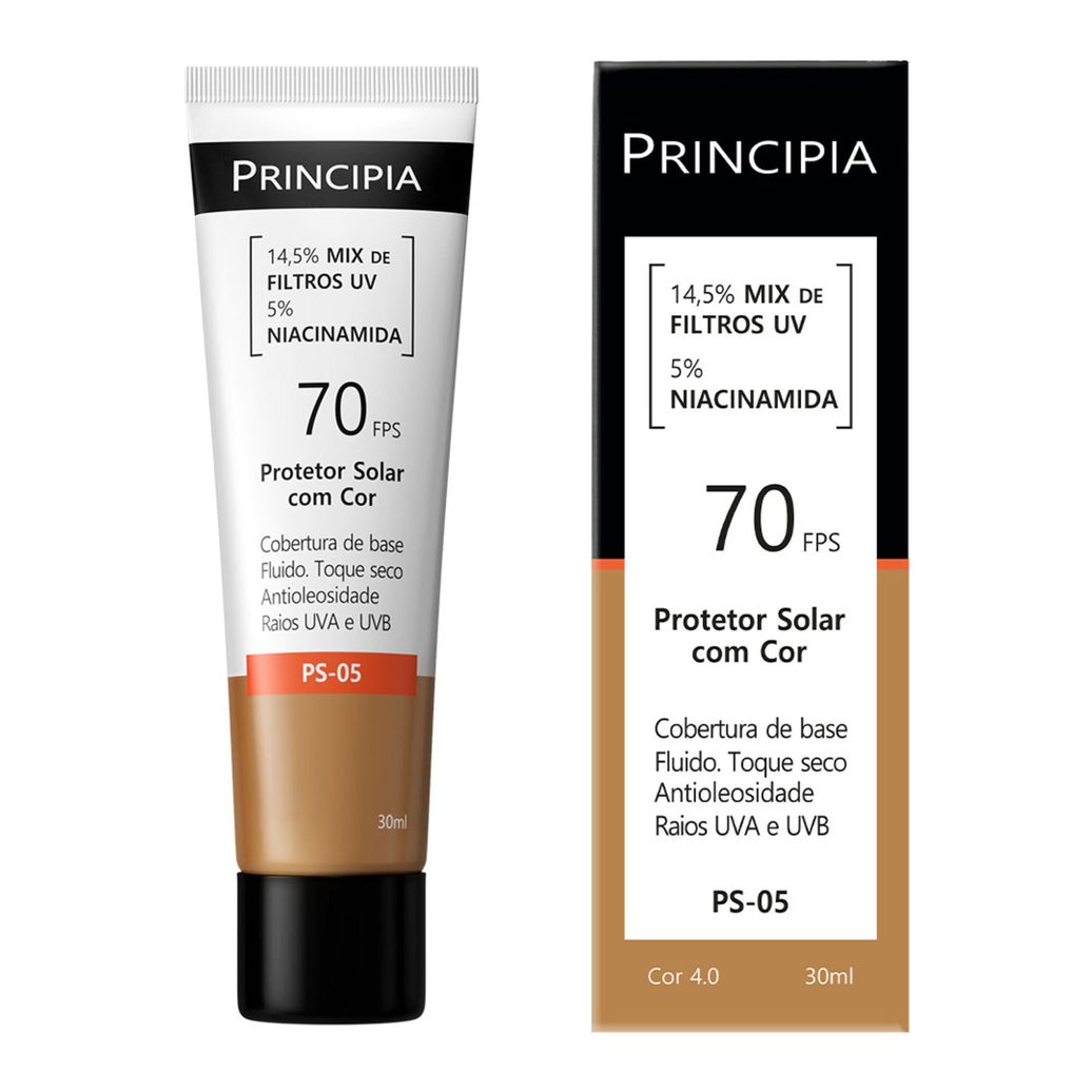 Protetor Solar Facial Principia Ps-05 Cor 4.0 Fps70 30ml