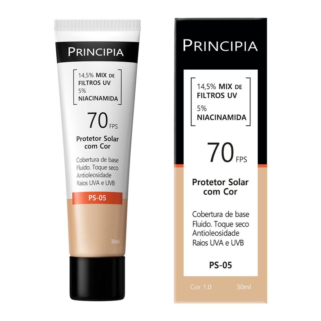 Protetor Solar Facial Principia Ps-05 Cor 1.0 Fps70 30ml