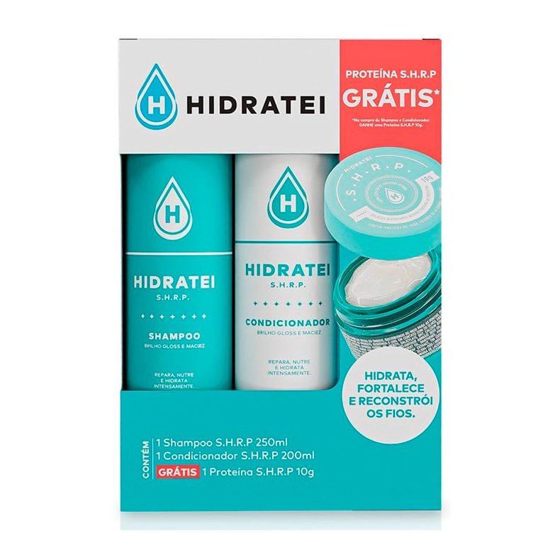 Kit Hidratei S.H.R.P Condicionador 200ml + 1 Mini Creme 10g + 1 Shampoo 250ml