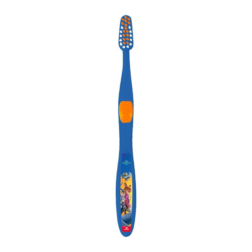 Escova Dental Infantil Condor Zootopia Macia 2 Júnior Cabeça 2 Unidades
