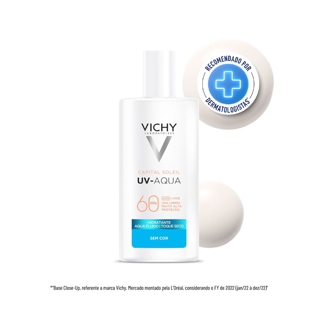 Protetor Solar Facial Vichy Capital Soleil Aqua-Fluido Toque Seco Uv-Aqua FPS60 40ml