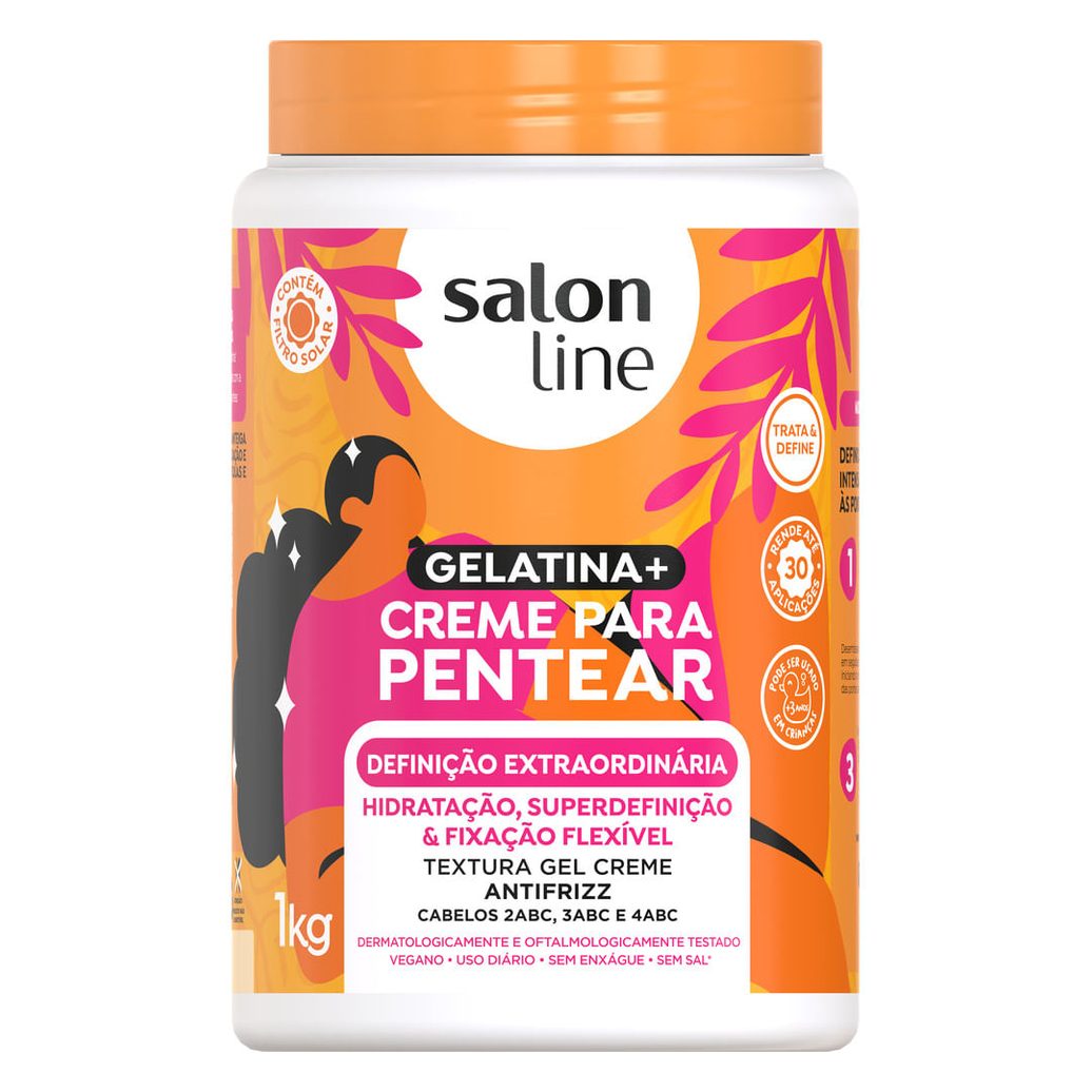 Creme Antifrizz Solon Line Condicionador Gelatina + Definicao Extraordinaria 1kg