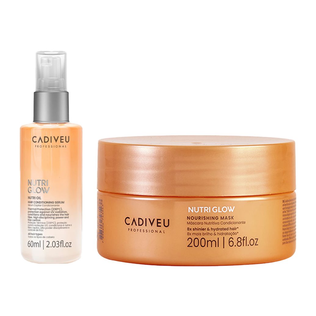 Cadiveu Professional - Kit Nutri Glow - Máscara + Óleo Capilar - 200ml + 60ml