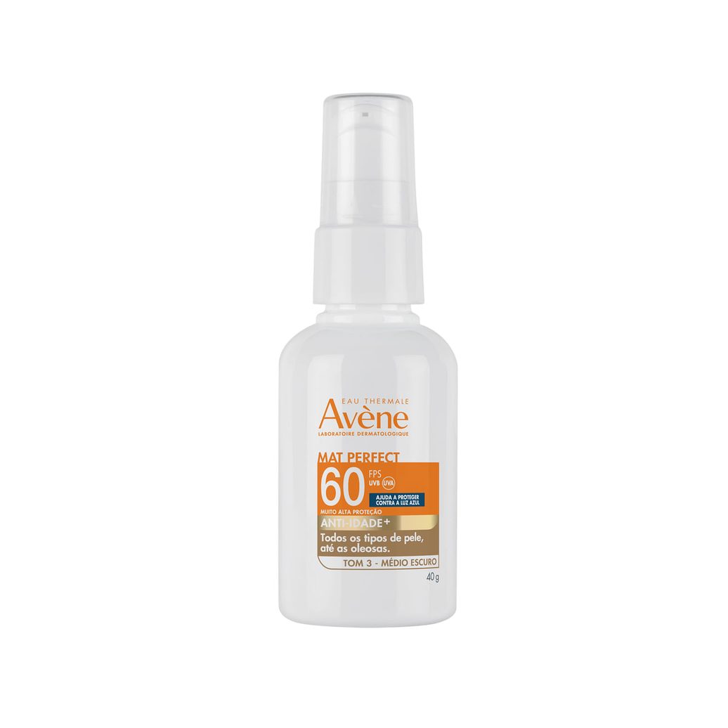 Protetor Solar Facial Avène Tom Médio Escuro Mat Perfect Anti-Idade Fps 60 40g