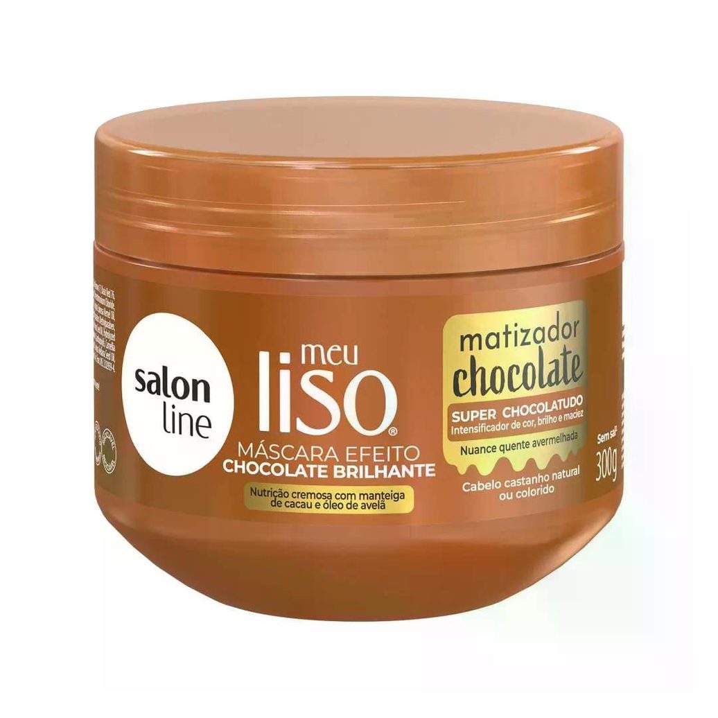 Salon Line - Meu Liso Matizador Chocolate Brilhante - Máscara Capilar - 300g