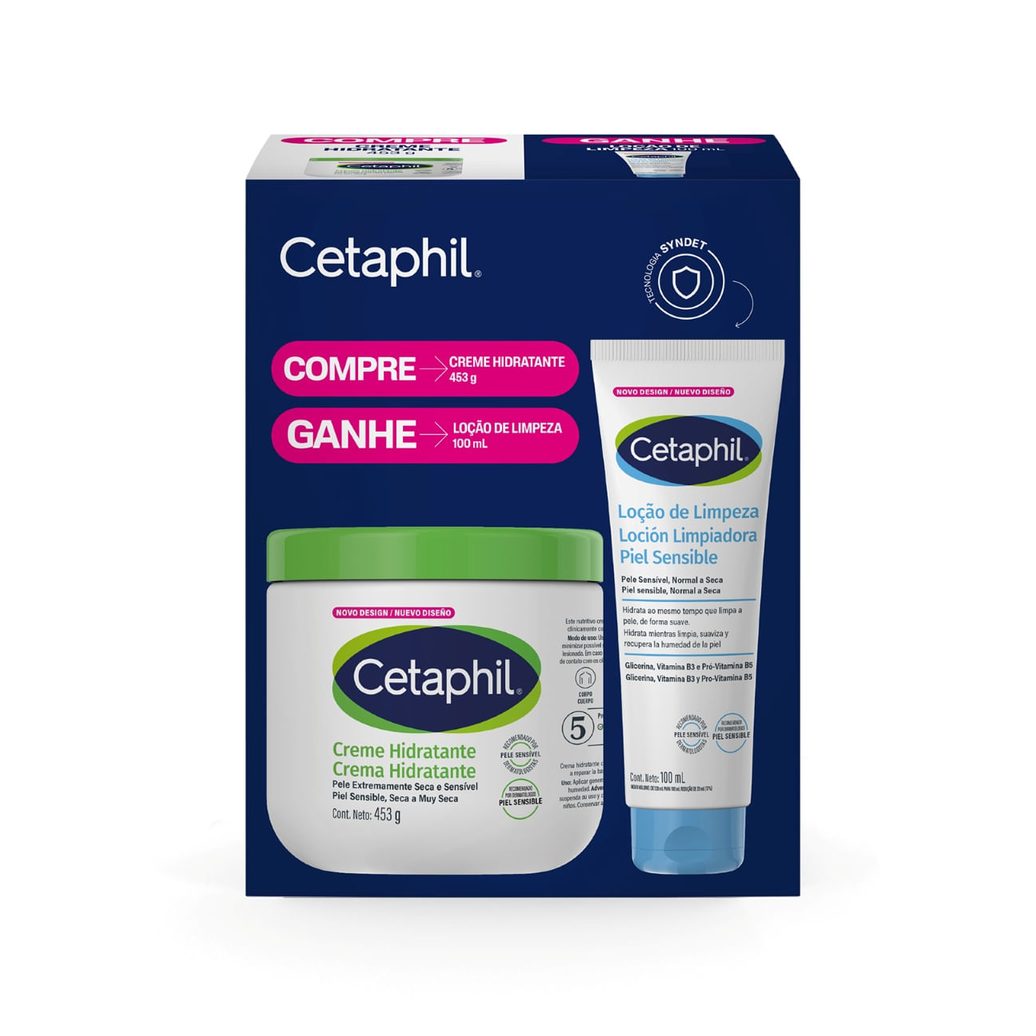Kit Hidratação Corporal Cetaphil Creme Hidratante 453g + Loção De Limpeza 100ml