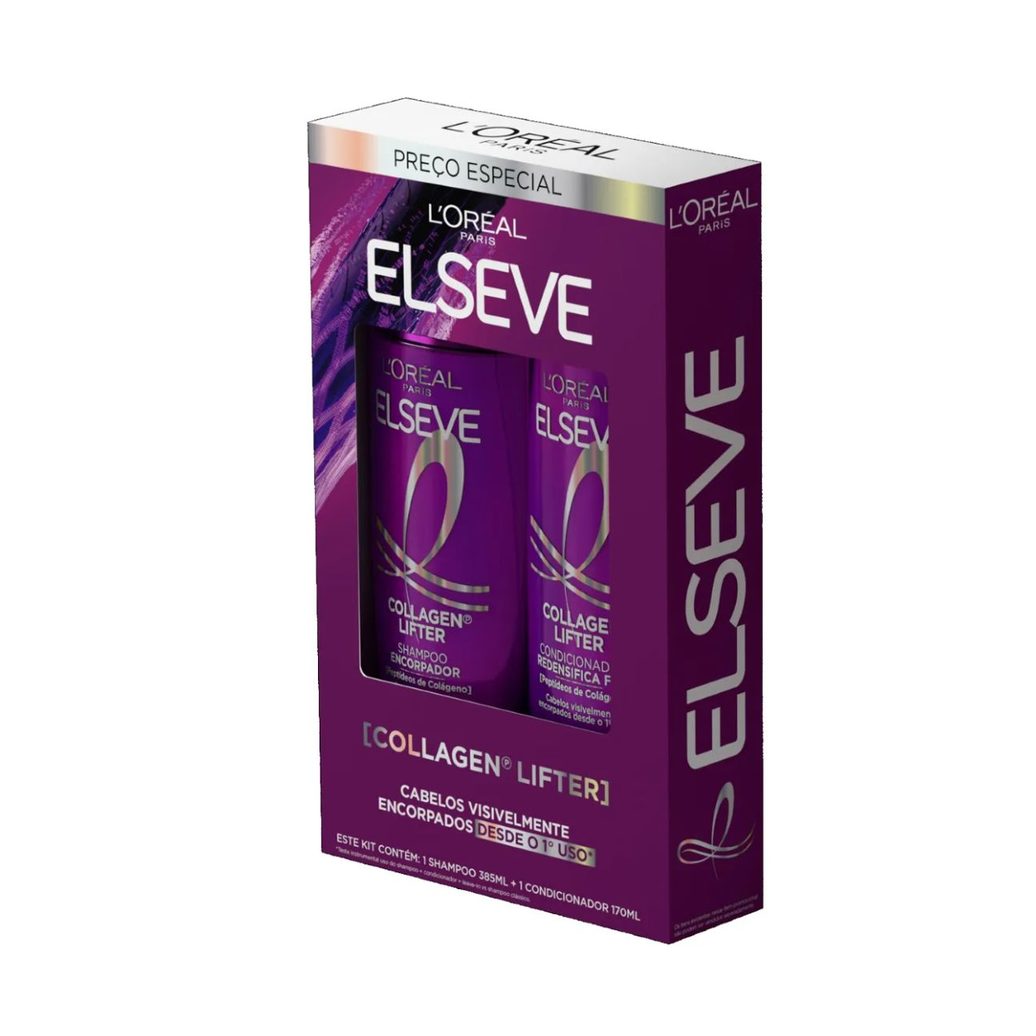 Kit Elseve Shampoo 385ml + Condicionador Collagen Lifter 170ml