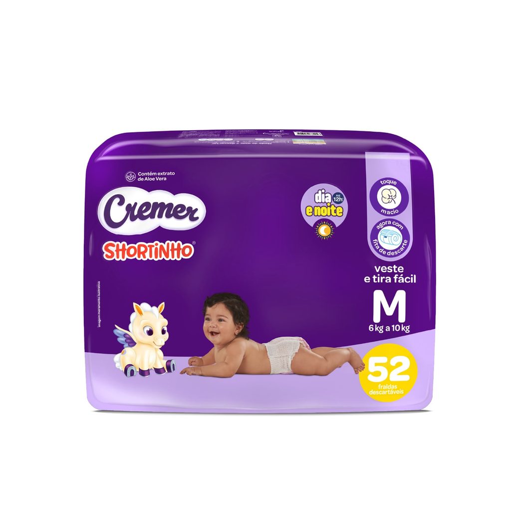 Fralda Cremer Shortinho M 52 Unidades