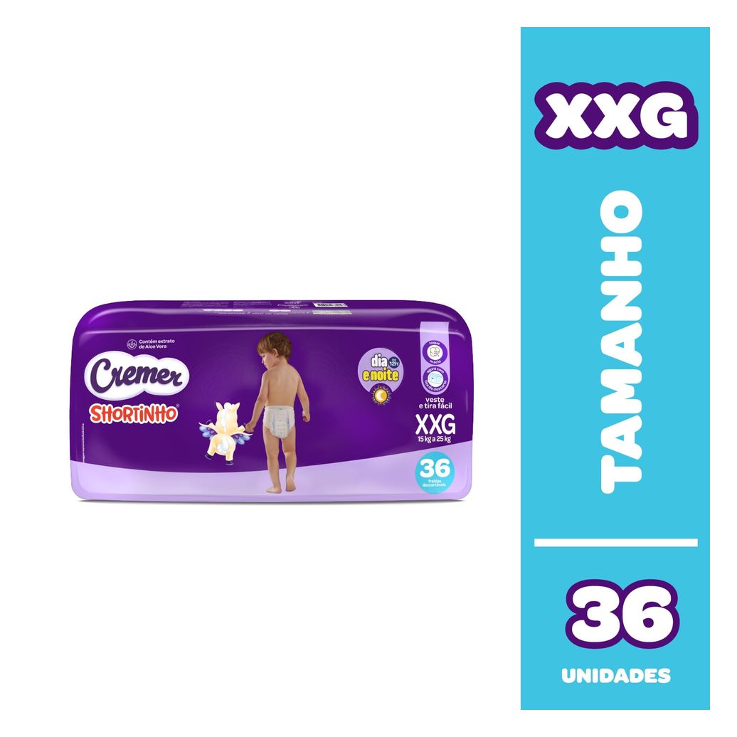 Fralda Cremer Shortinho Dia E Noite Xxg 36 Unidades