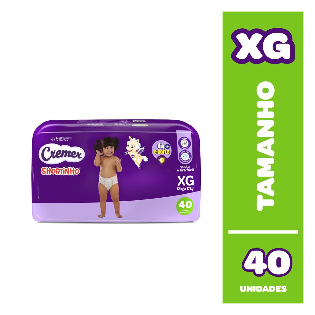 Fralda Cremer Shortinho Xg 40 Unidades