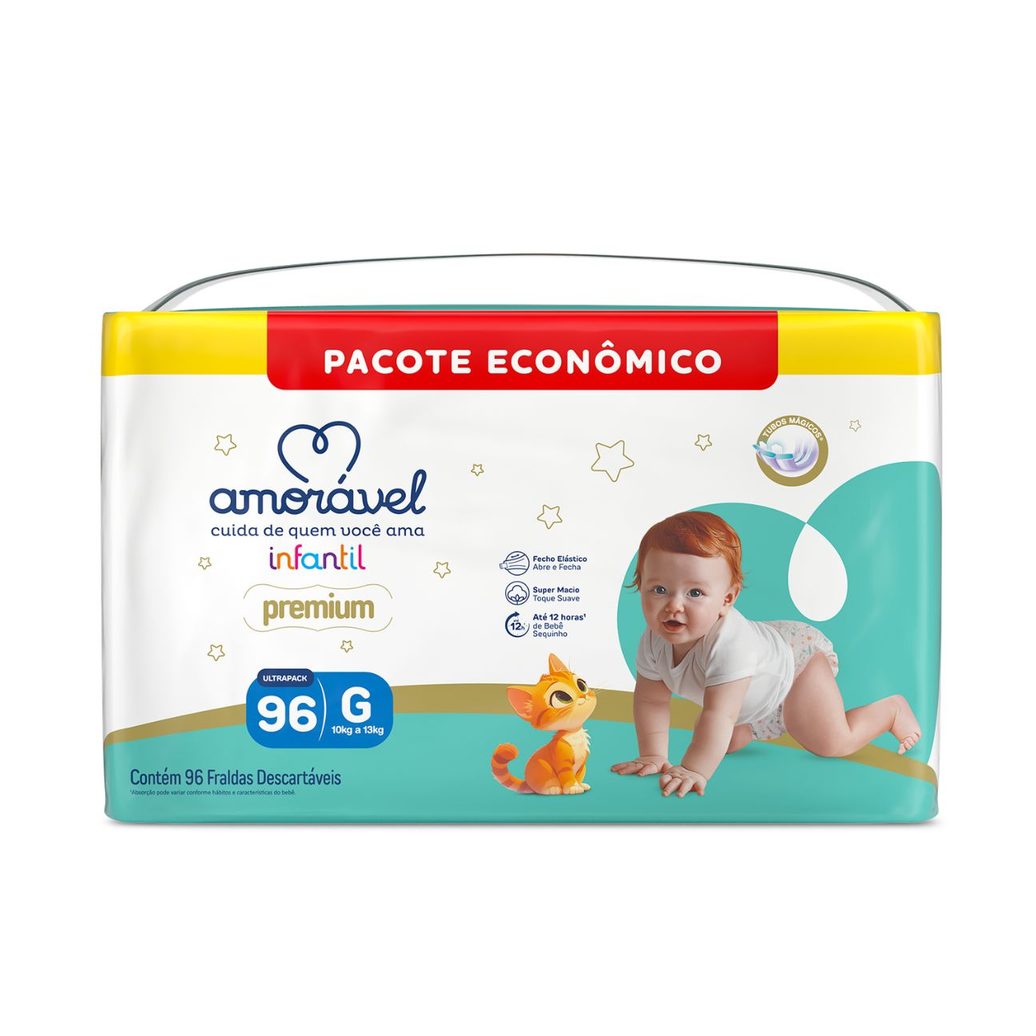 Fralda Amorável Premium Ultrapack G 96 Unidades