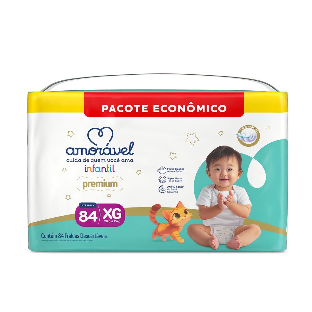 Fralda Amorável Premium Ultrapack Xg 84 Unidades