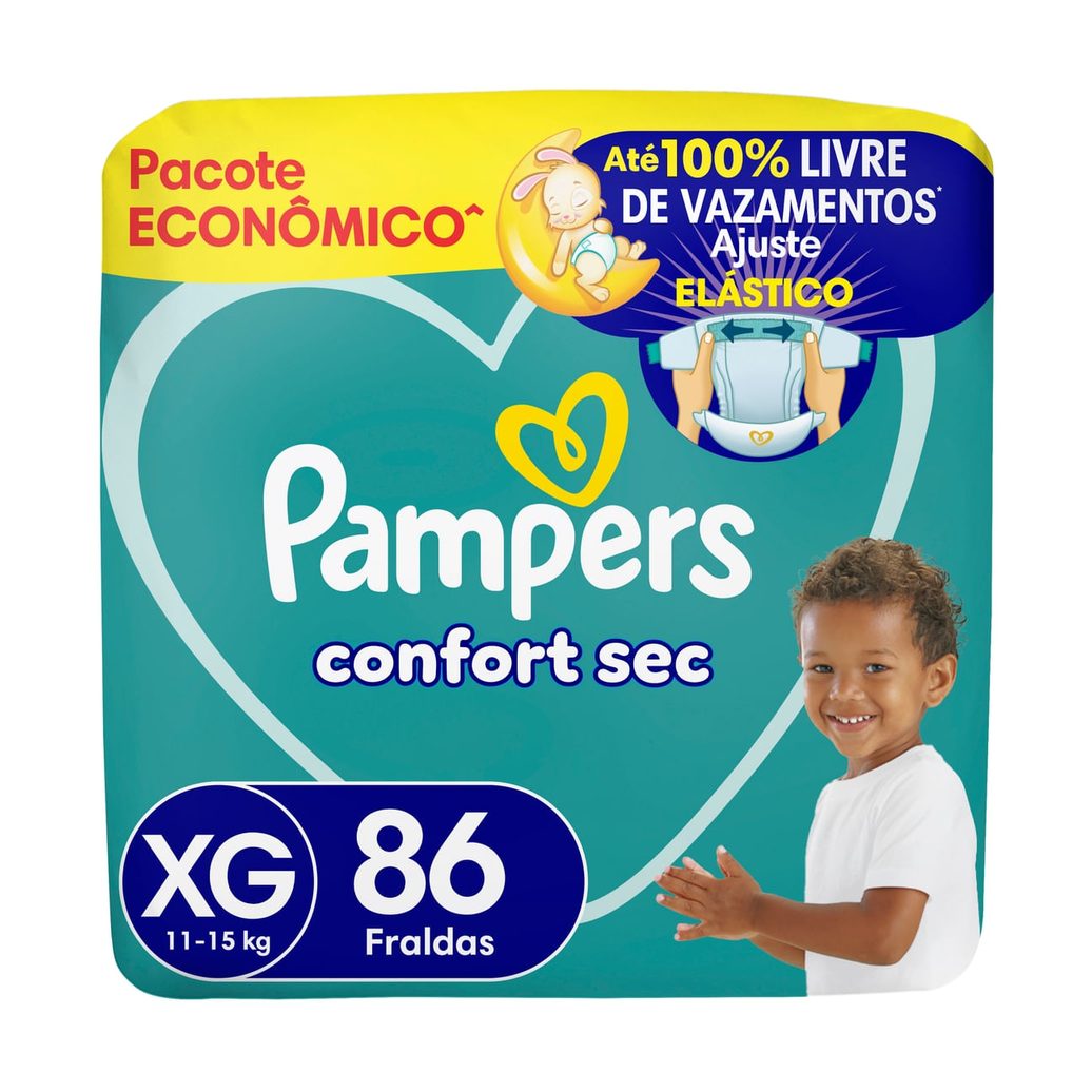 Fralda Pampers Confort Sec Xg 86 Unidades
