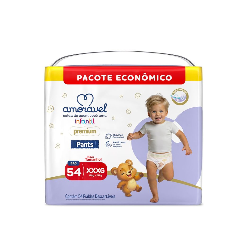 Fralda Amorável Pants Ultrabag Xxxg 54 Unidades
