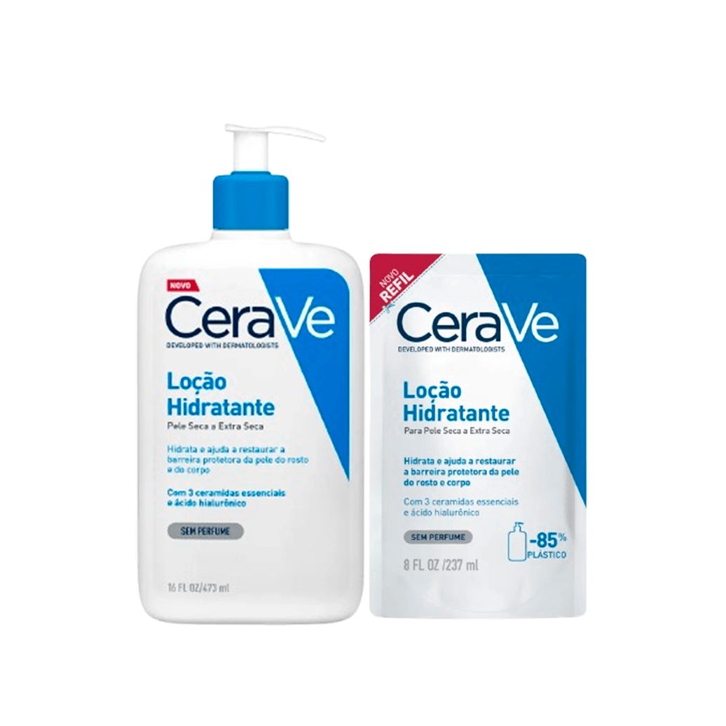 Kit CeraVe Loção Hidratante Corporal 473ml + Loção Hidratante Corporal Refil 237ml