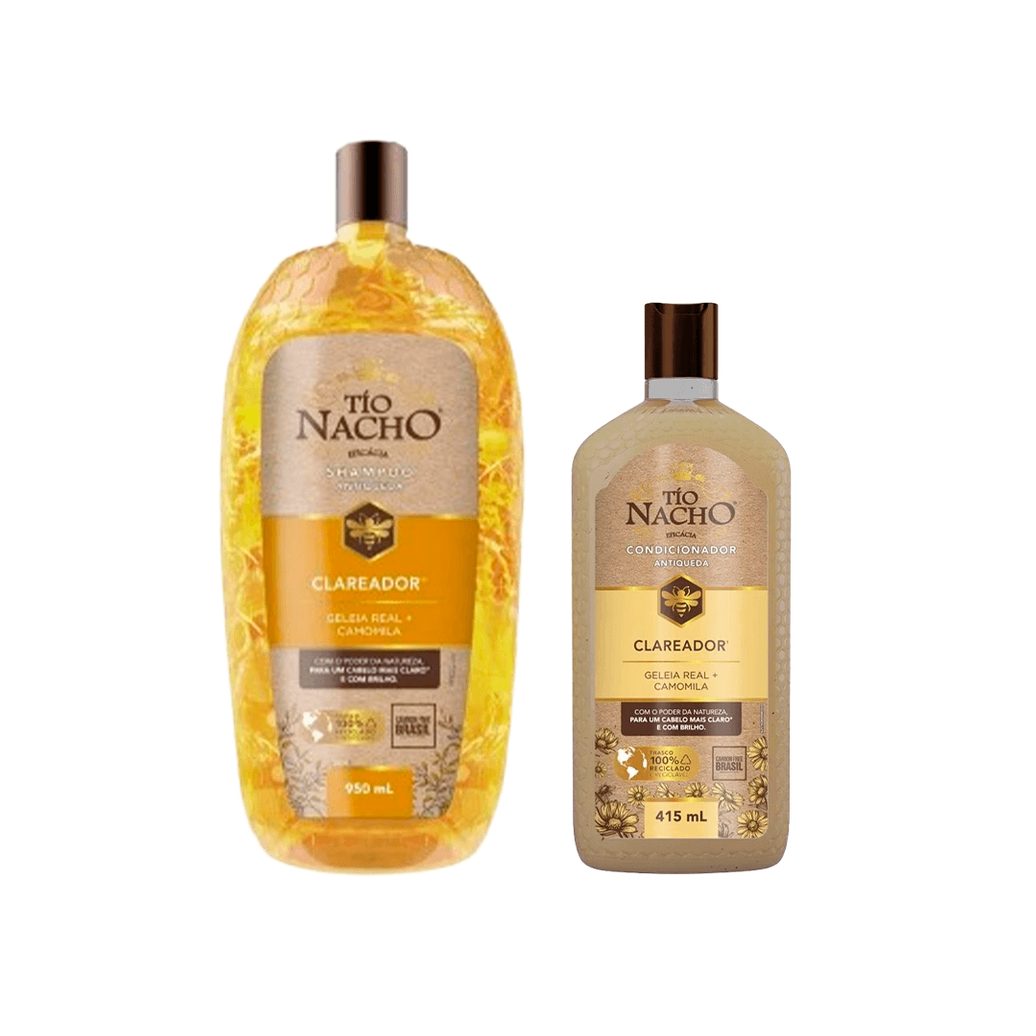 Kit Tío Nacho Shampoo Clareador Antiqueda 950ml + Condicionador Clareador Antiqueda 415ml