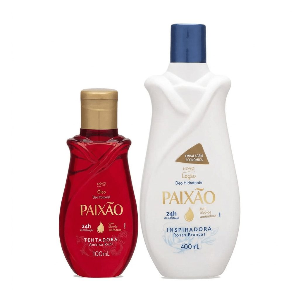 Kit Paixão Hidratação Corporal Hidratante Desodorante Inspiradora 400ml + Óleo Corporal Tentadora Ameixa Rubi 100ml