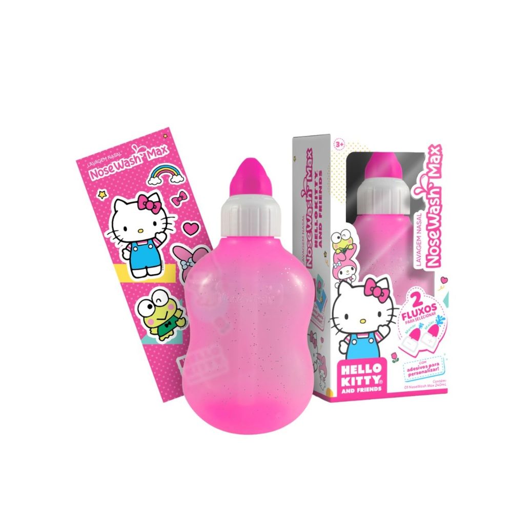 Dispositivo De Lavagem Nasal Nose Wash Max Infantil Hello Kitty 240 Ml
