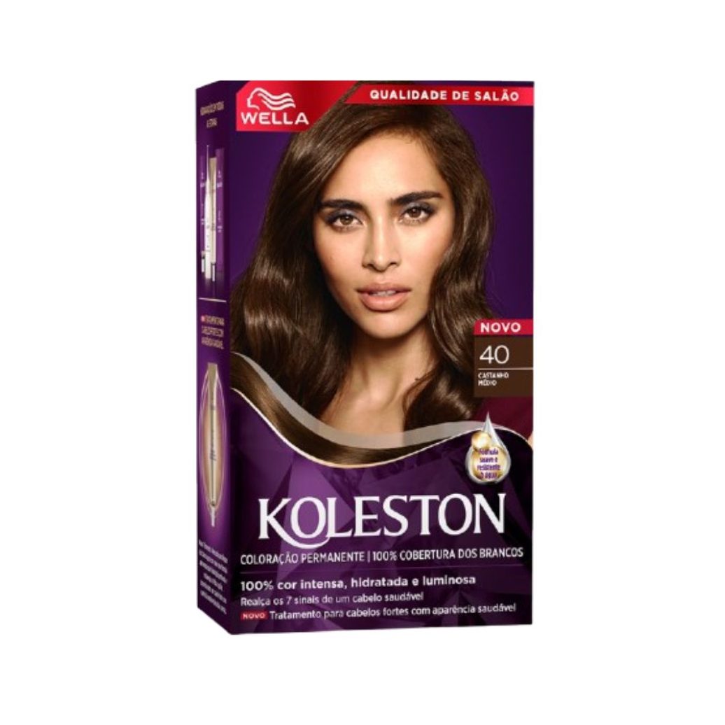 Tintura Koleston castanho Médio Kit 40