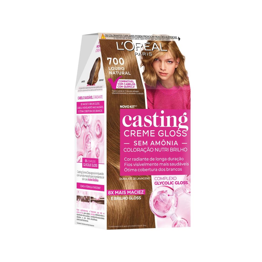 Tinta De Cabelo Casting Creme Gloss De L’oréal Paris 700 Louro Natural 246g
