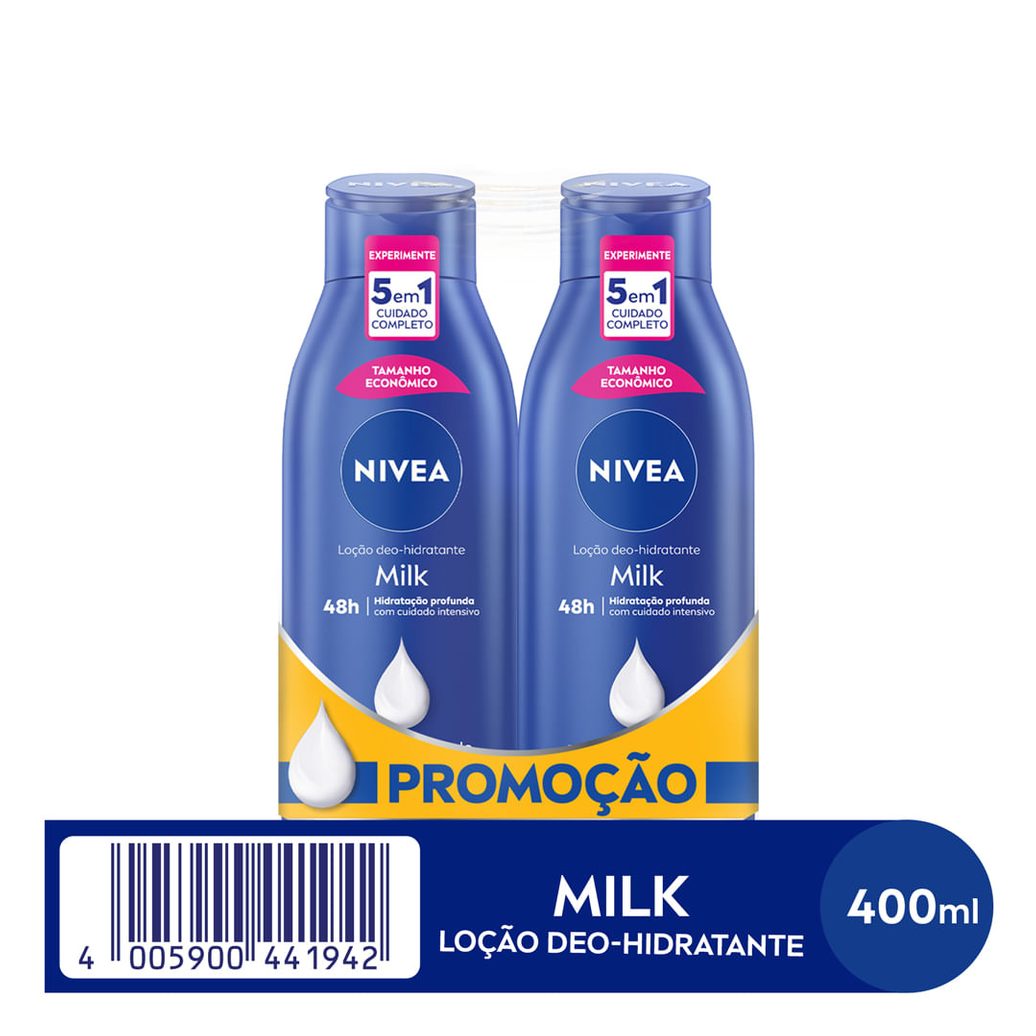 Kit Loção Hidratante Nivea Milk 400ml 2 Unidades