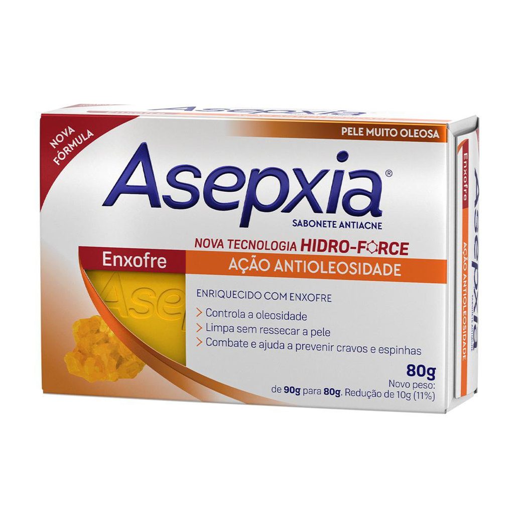 Sabonete Em Barra Asepxia Enxofre Ação Antioleosidade 80g