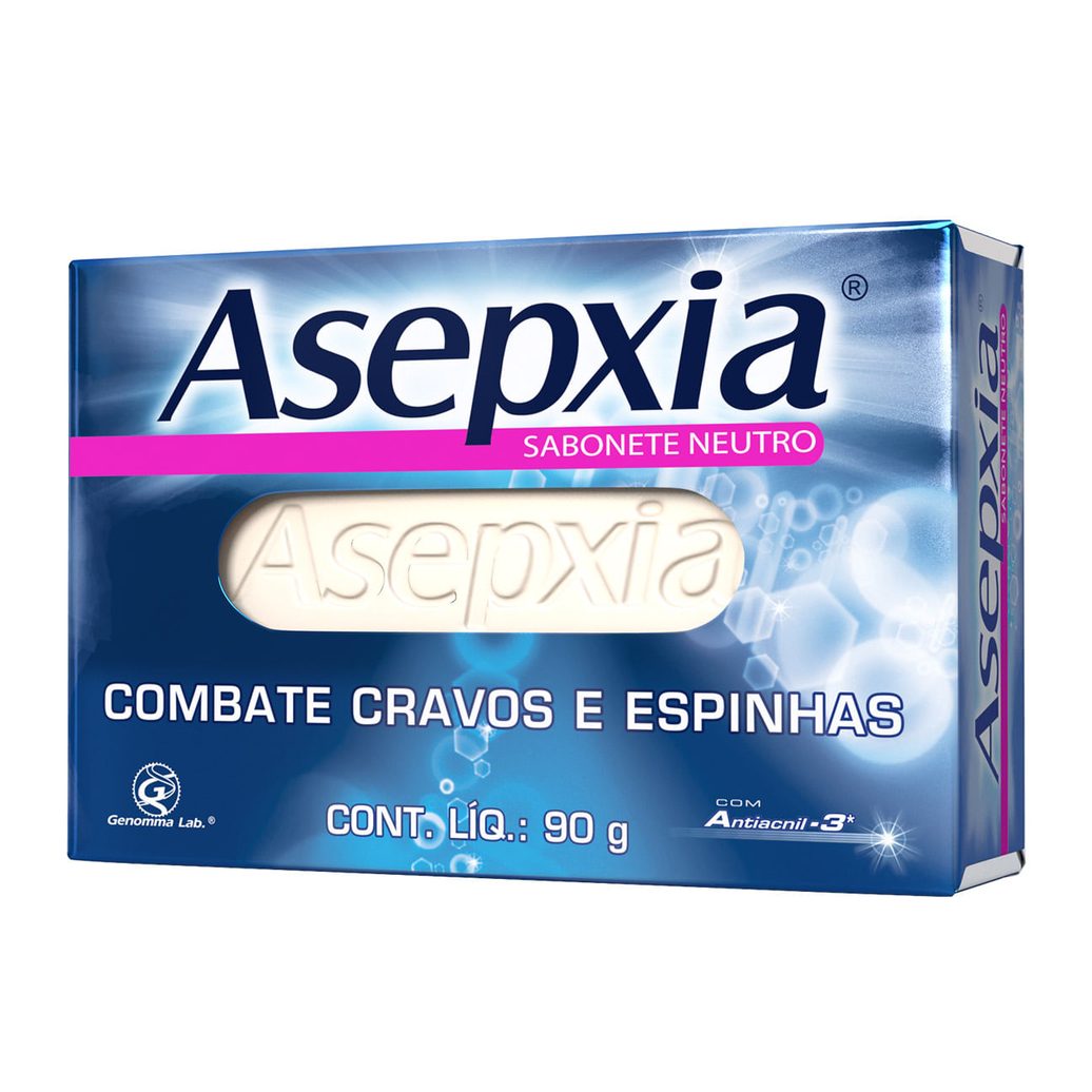 Asepxia Sabonete Barra Neutro Ação Calmate, Extrato De Pêssego E Ácido Salicílico 2 %, Pele Sensível Ou Reativa, 80g