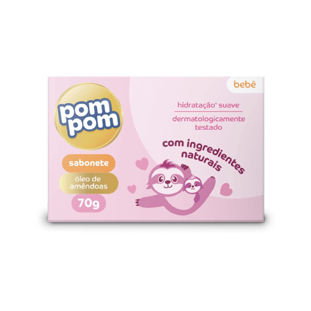 Sabonete em Barra Infantil Pom Pom Óleo de Amêndoas 70g