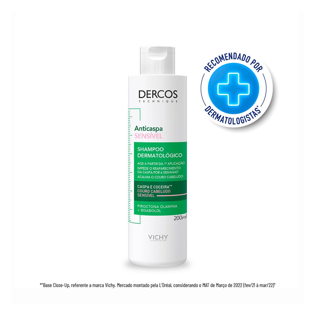 Shampoo Anticaspa Vichy Dercos Dermatológico Couro Cabeludo Sensível 200ml