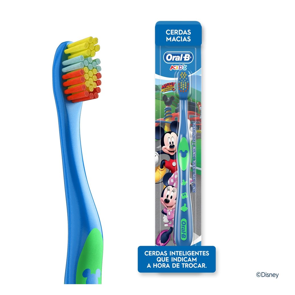 Escova Dental Infantil Oral-B Mickey Cerdas Macias +3 anos 1 Unidade