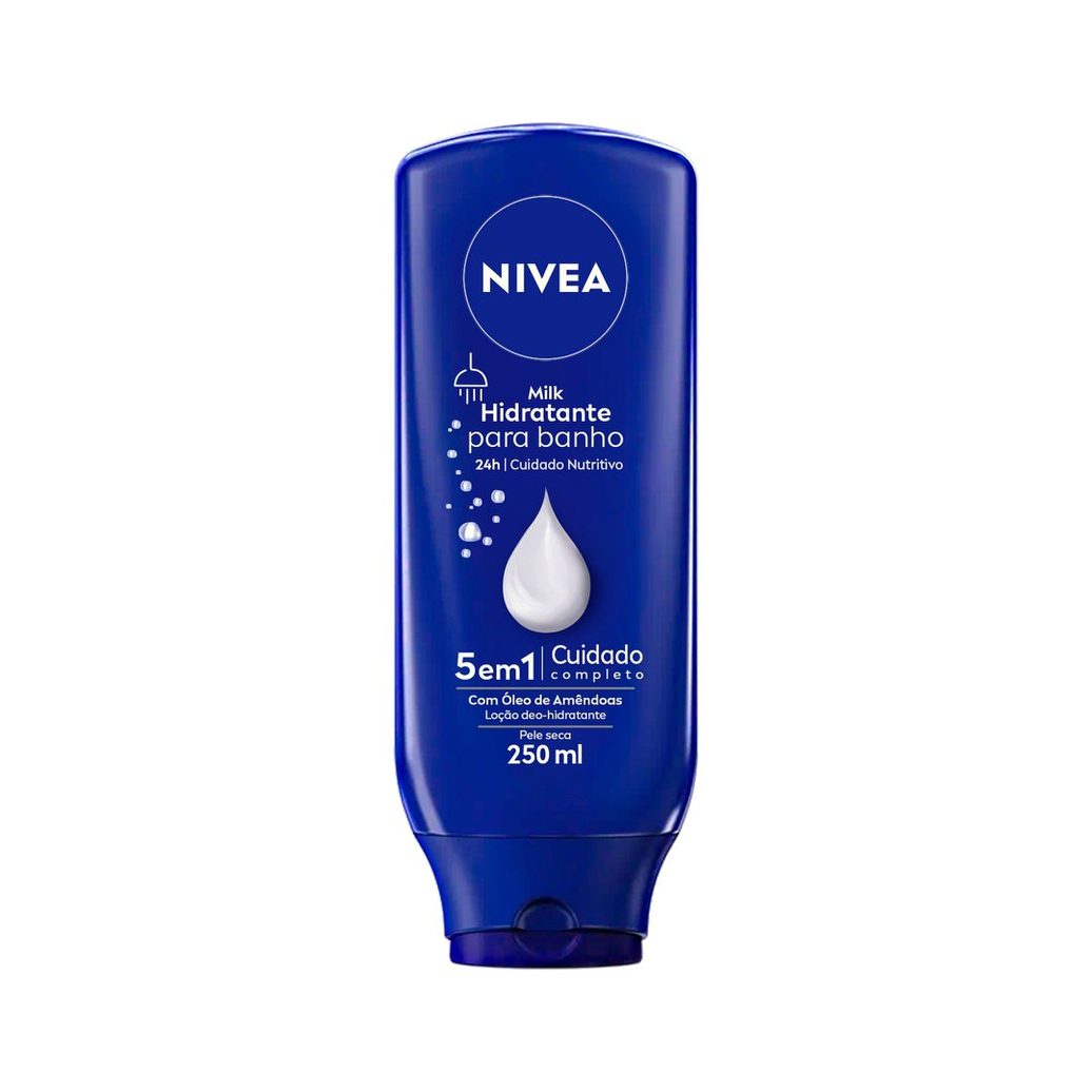 Loção Hidratante para Banho Nivea Milk Pele Seca 250ml