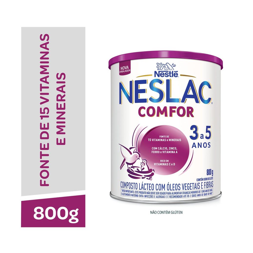 Composto Lácteo Infantil Neslac Comfor de 3 a 5 anos 800g