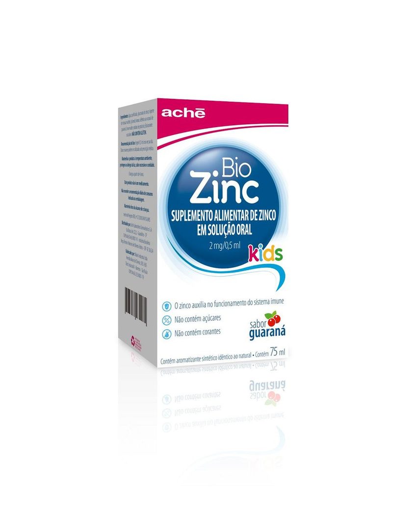 Suplemento Alimentar Infantil Biozinc Kids 2mg/0,5ml Sabor Guaraná Solução Oral 75ml