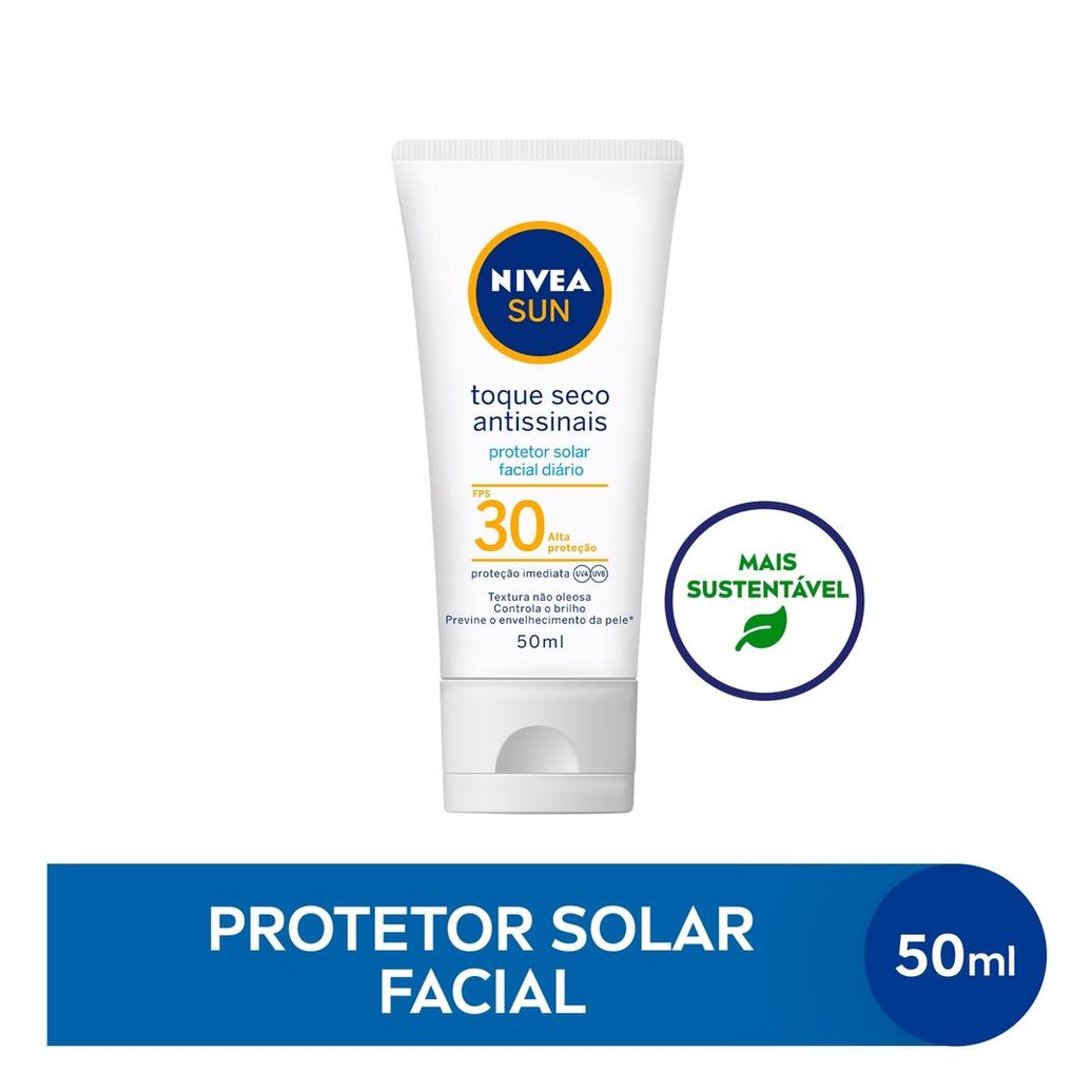 Protetor Solar Facial Nivea Sun Toque Seco Antissinais FPS30 50ml
