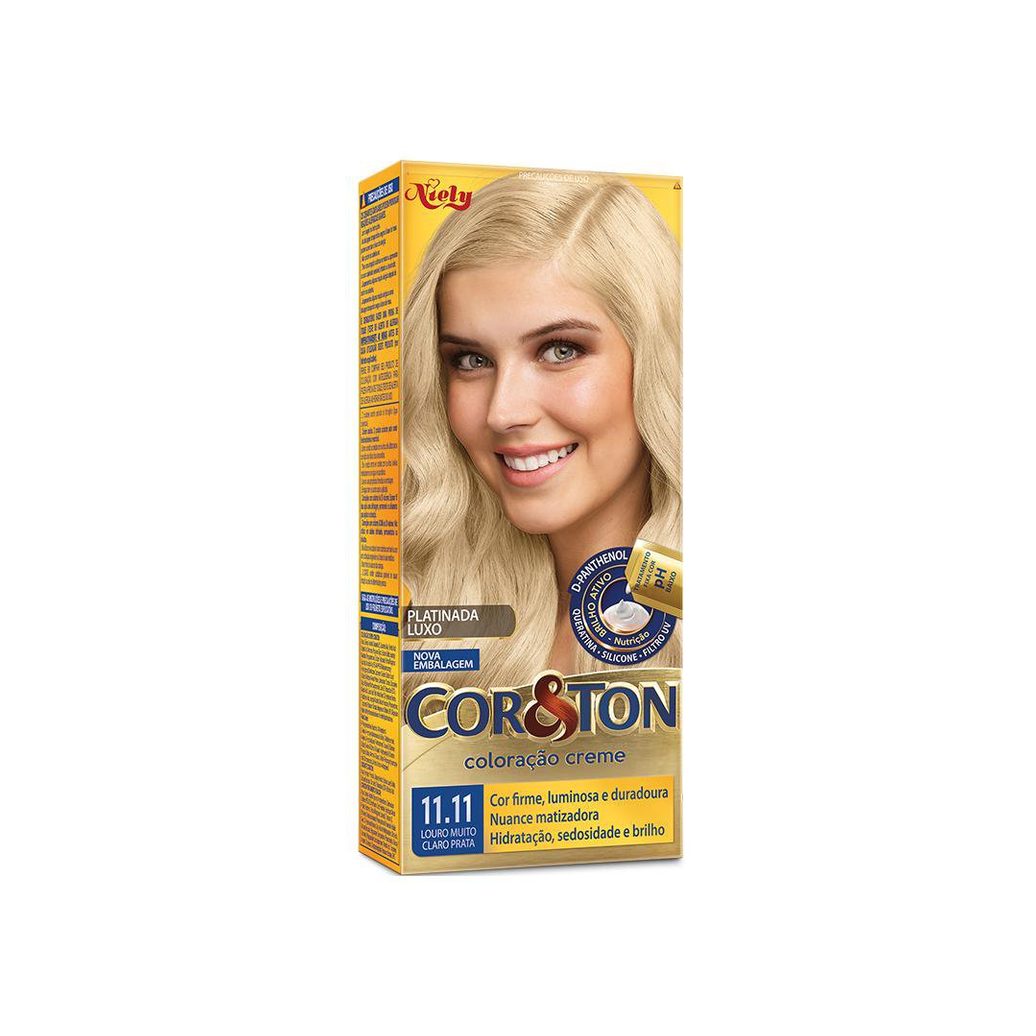 Coloração Niely Cor&ton Louro Muito Claro Prata 11.11 Com 50g