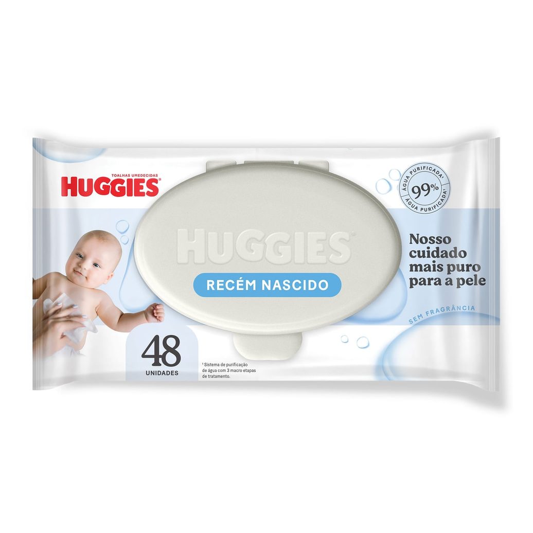 Lenços Umedecidos Huggies Recém-Nascido Sem Fragrância 48 Unidades