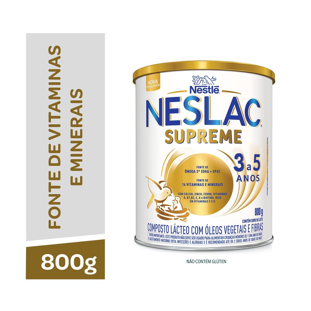 Composto Lácteo Infantil Neslac Supreme de 3 a 5 anos 800g