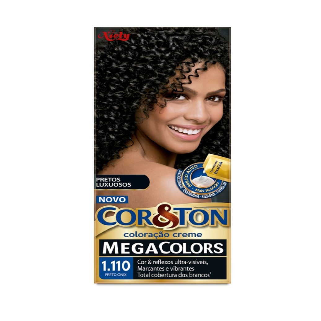 Tintura Cor&ton Mega Colors Preto Onix 1.110