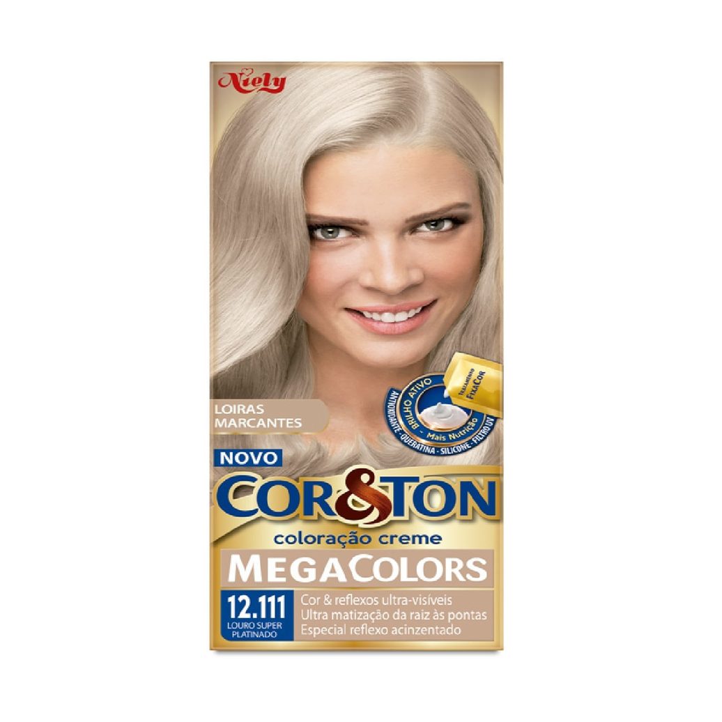 Tintura Cor&ton Mega Colors Louro Super Platinado 12.111