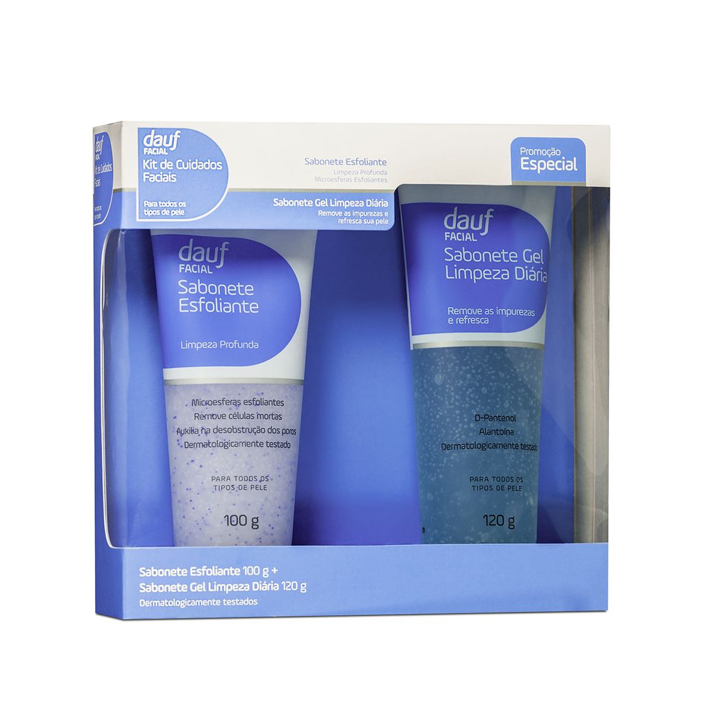 Kit Dauf Sabonete Facial Gel 120g + Sabonete Facial Esfoliante 100g