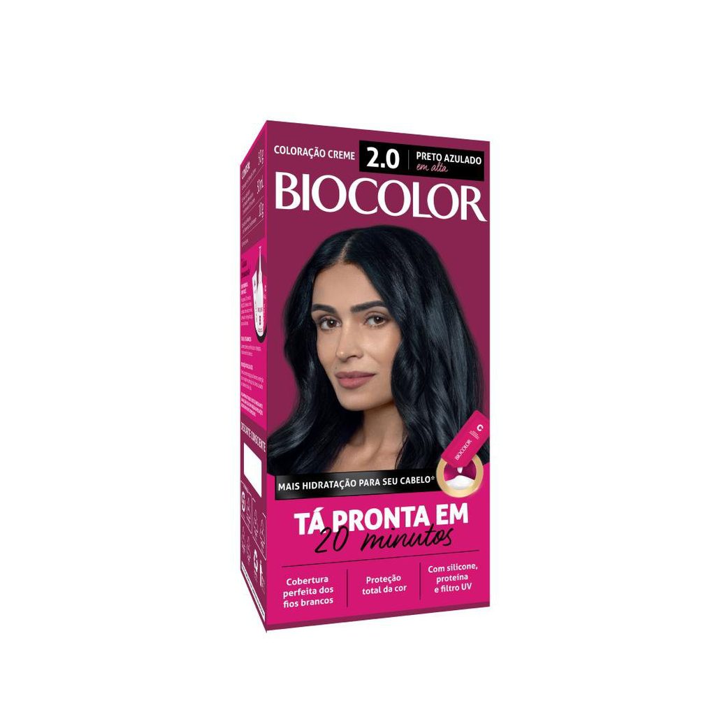 Tinta de Cabelo Biocolor Mini Kit Preto Azulado Incrível 2.0