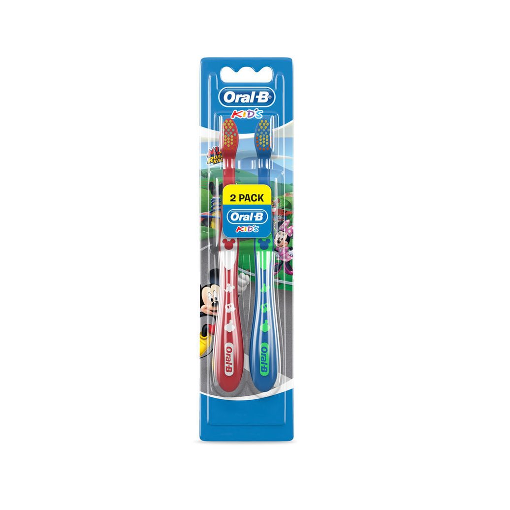 Escova Dental Infantil Oral-B Mickey & Minnie Cerdas Macias 2 Unidades